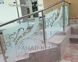 Stainless Flowered Glass Balcony