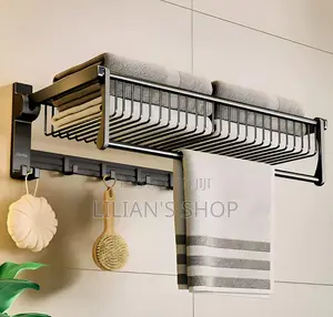 Modern Towel Rack Holder Bathroom Durable Aluminum Alloy