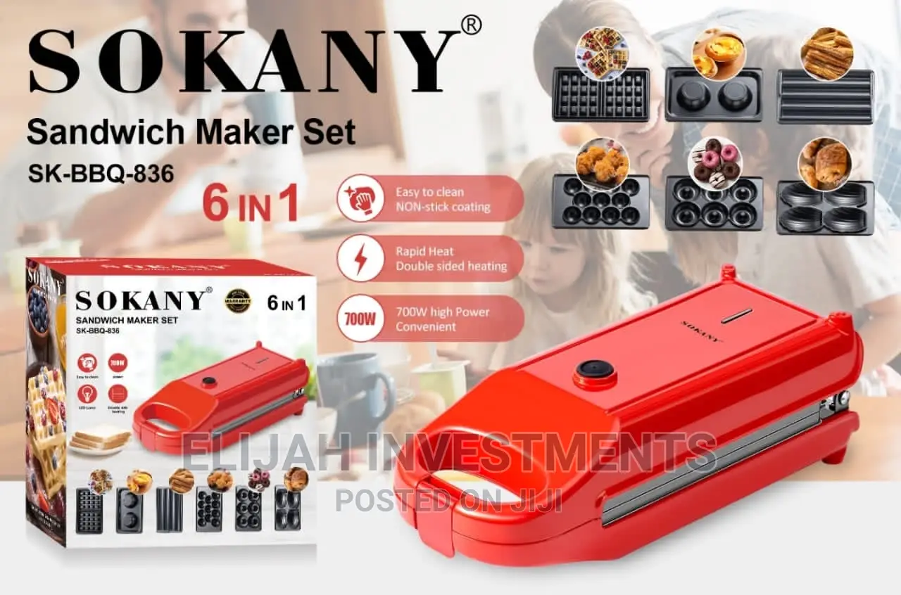 6in1 Sokany Sandwich Maker Set SK -BBQ 836
