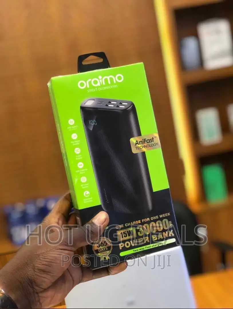 Oraimo Digital Charging 30000mah Power Bank - Black, White