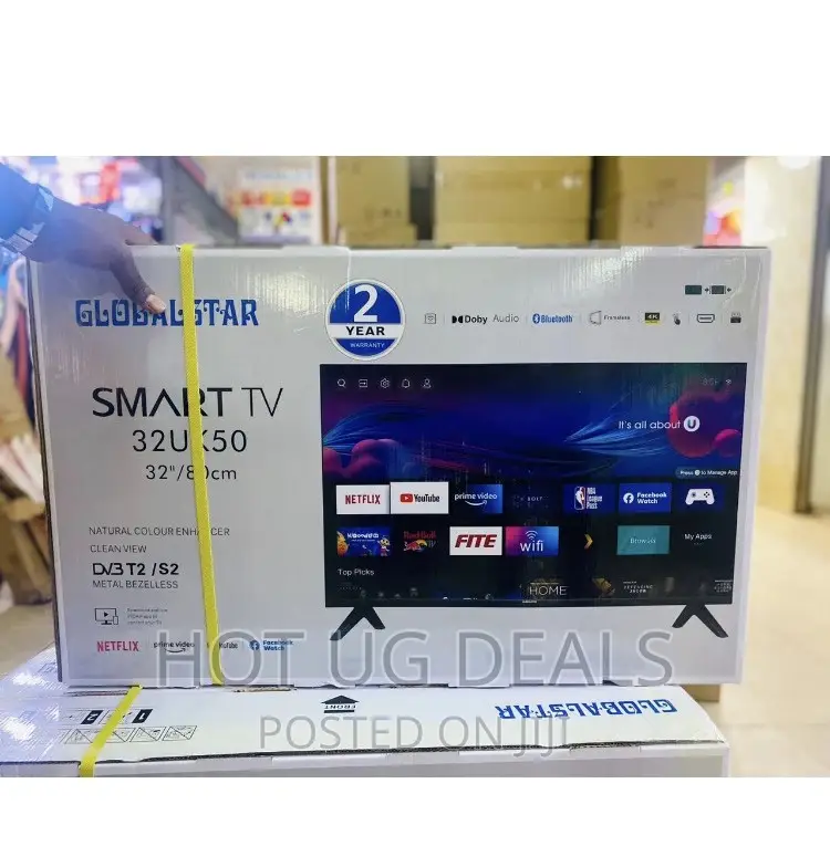 Global Star 32 Inch Frameless Smart TV, Netflix– Vidaa
