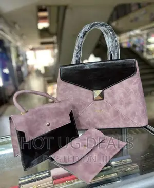 Ladies Handbag Tote Bags and Wallet Set of 3pcs- Multicolor