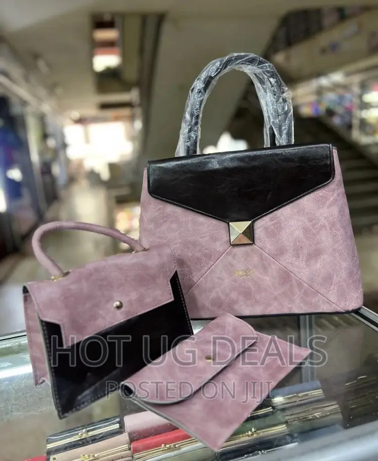 Ladies Handbag Tote Bags and Wallet Set of 3pcs- Multicolor