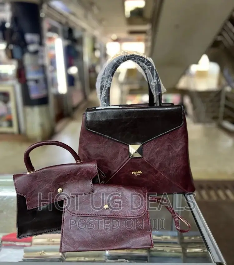 Ladies Handbag Tote Bags and Wallet Set of 3pcs- Multicolor