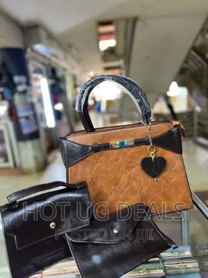 Ladies Handbag Tote Bags and Wallet Set of 3pcs- Multicolor