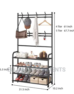 Multifunctional 4 Tier Shoe Rack Stand Organizer