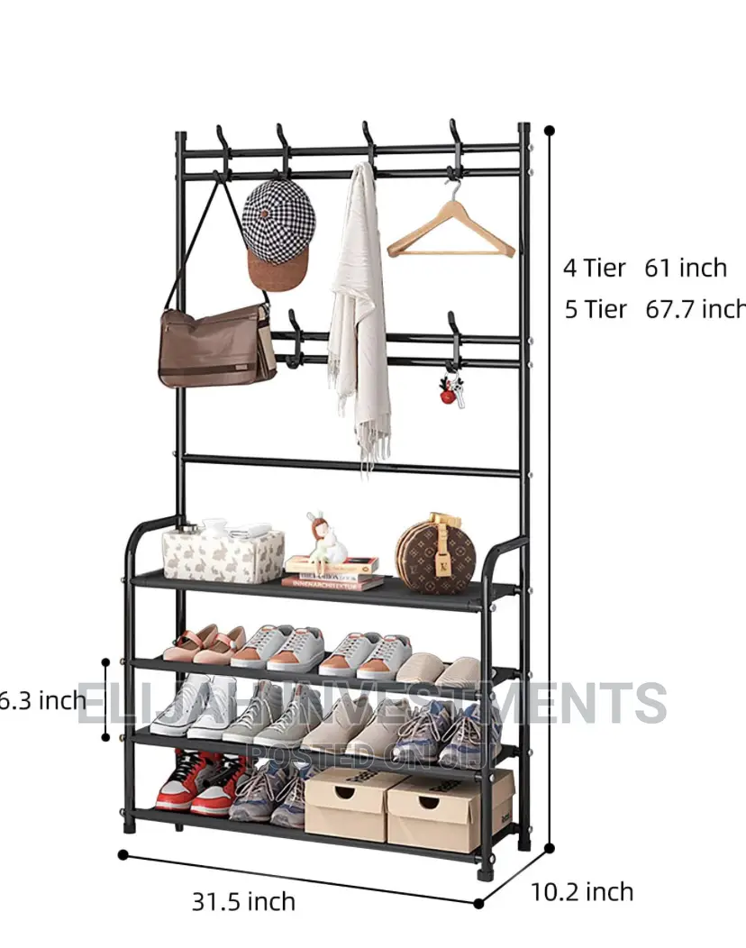 Multifunctional 4 Tier Shoe Rack Stand Organizer