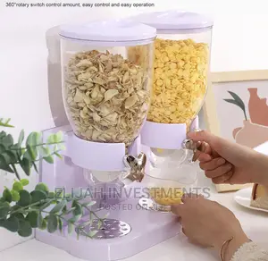 Cereal Dispenser Double Size Dry Food Kitchen Storage