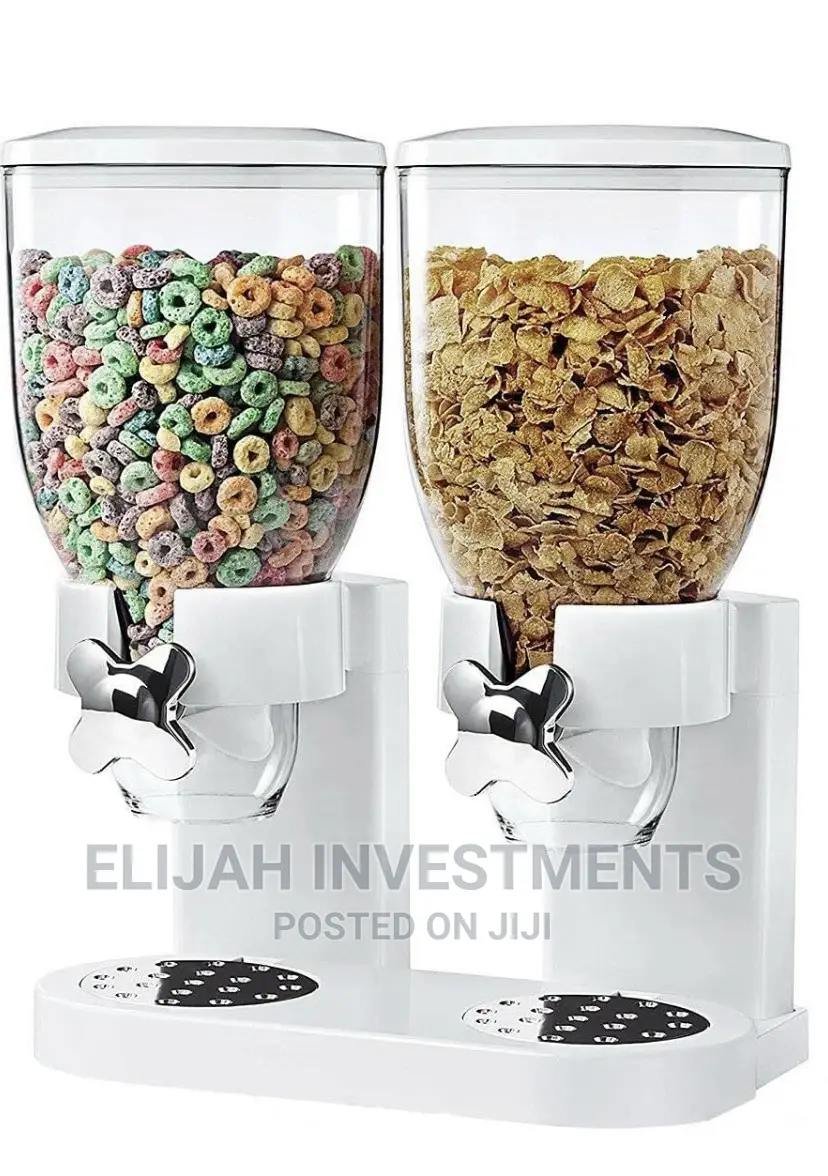 Cereal Dispenser Double Size Dry Food Kitchen Storage