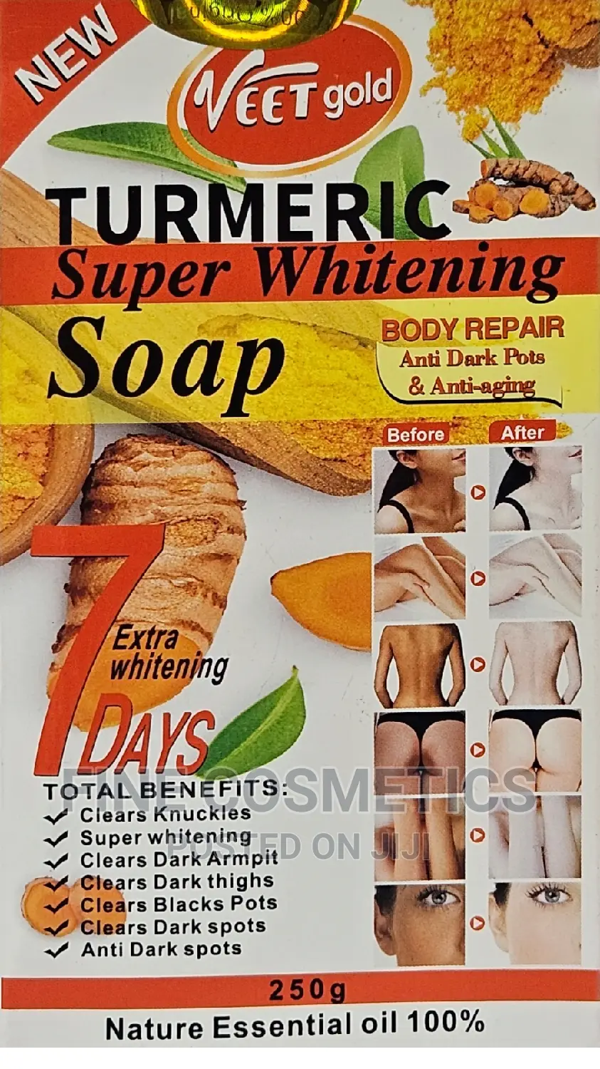 Original Veetgold Turmeric Super Whitening Skin Repair Soap