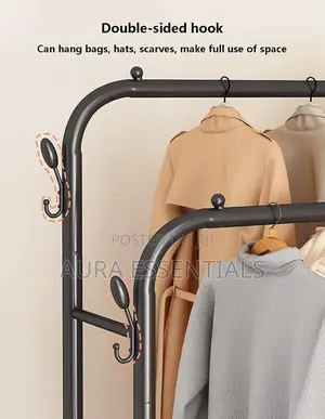 2 Poles Free Standing Garment Rail