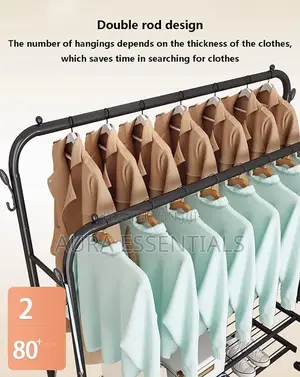 2 Poles Free Standing Garment Rail