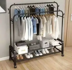 2 Poles Free Standing Garment Rail