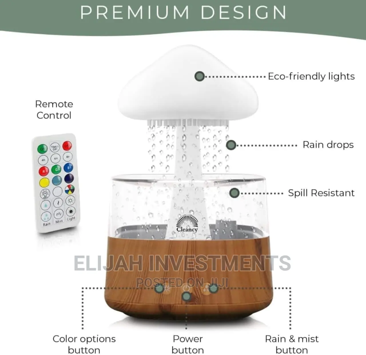 4in1 Mushroom Humidifier/ Raindrop Humidifier