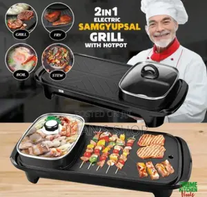2 in 1 Multifunction Electric BBQ Grill With Hot Pot
