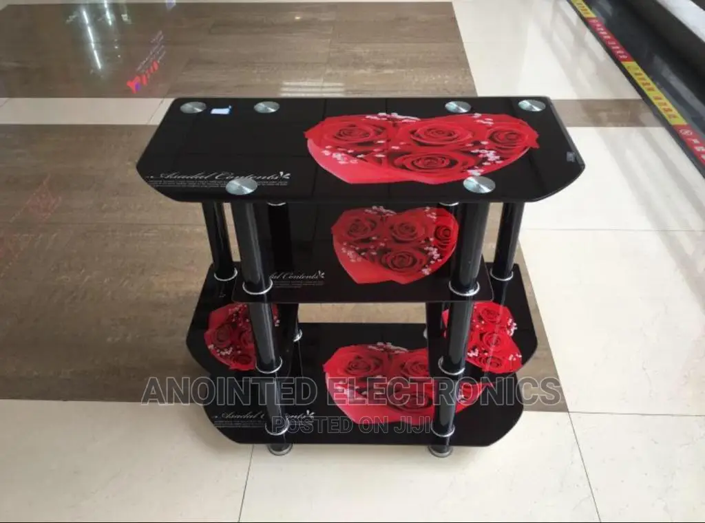 Glass Tv Stand With a Wooof Provision
