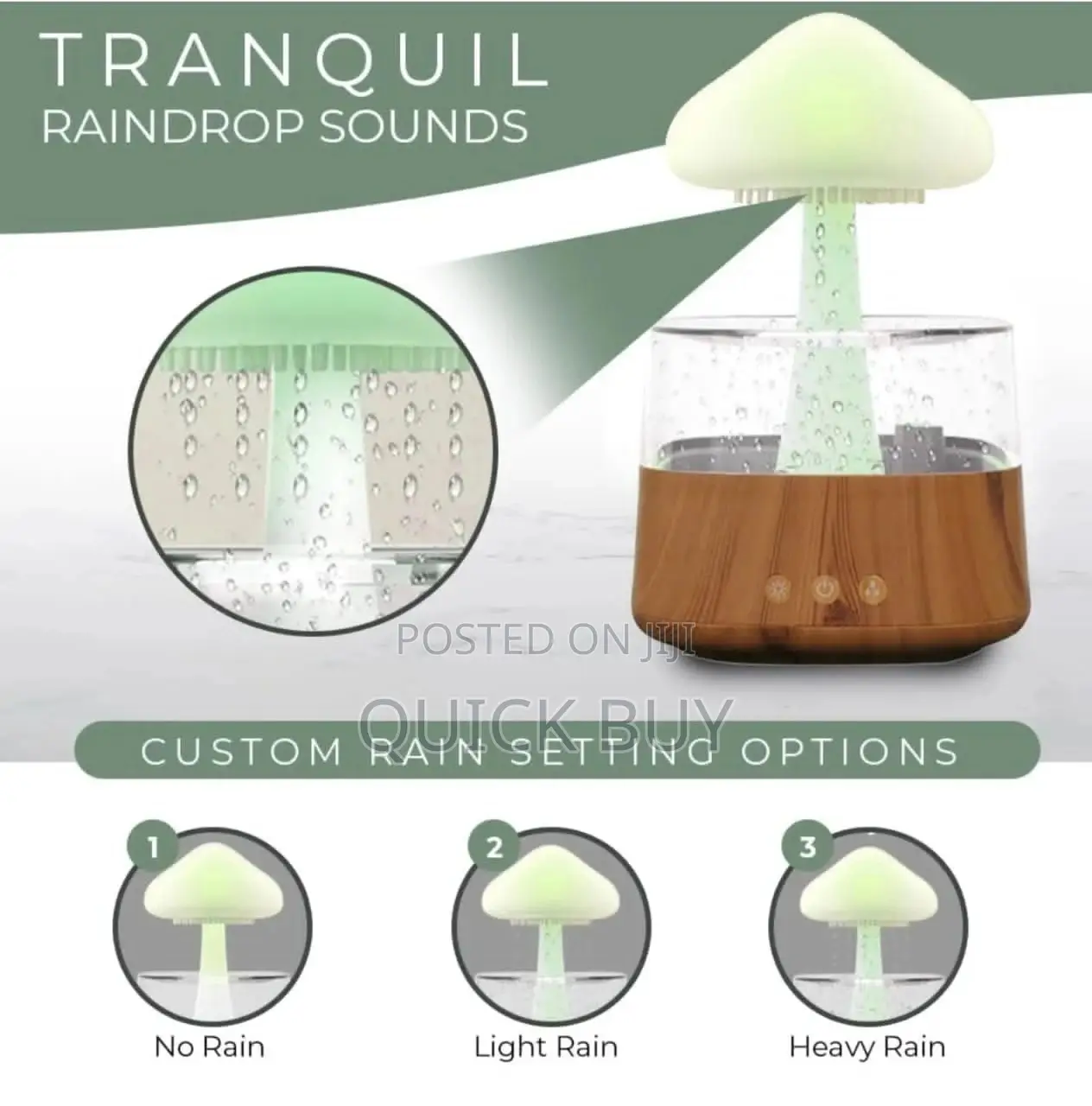 Rain Drop Humidifier, Mushroom Humidifier 4 in 1