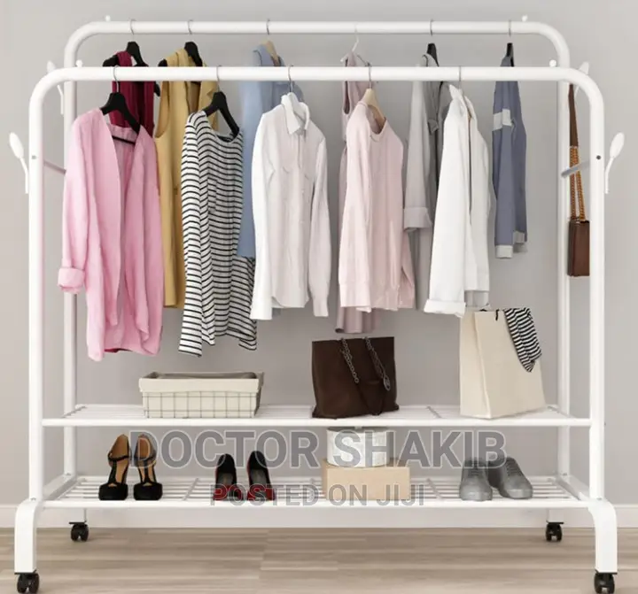 Freestanding Clothing Rails With Shelves