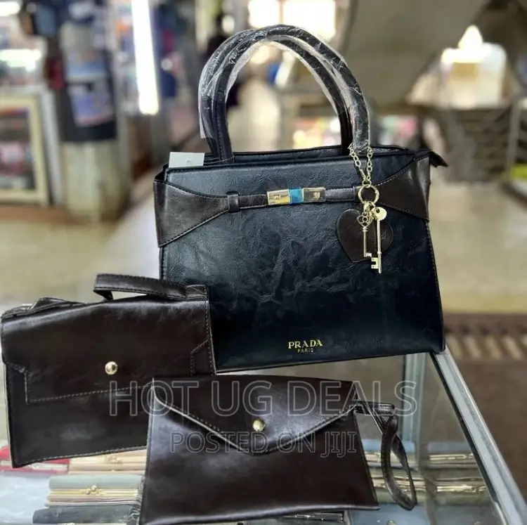 Ladies Handbag Tote Bags and Wallet Set of 3pcs- Multicolor