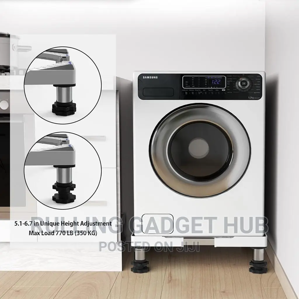 Adjustable Washing Machine and Fridge Stand 56*56cm,Black