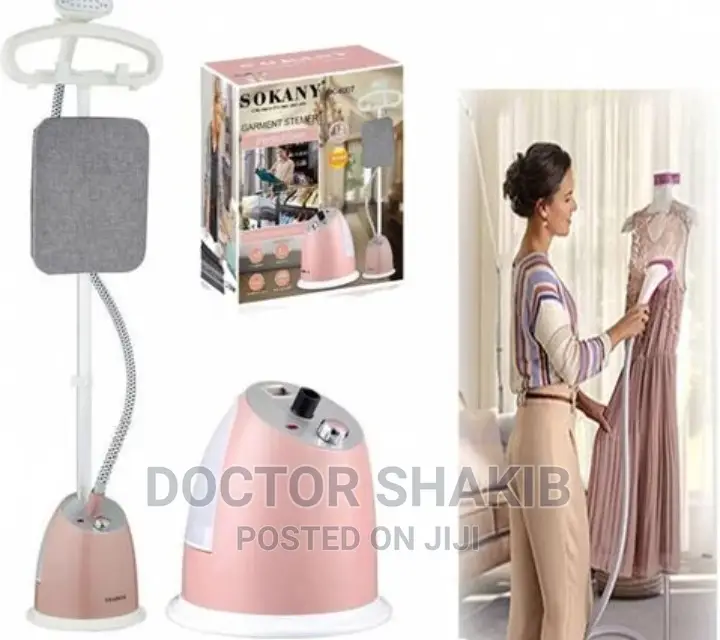 Sokany Vertical Garment Steamer 2.2L Electric Pump-Pink