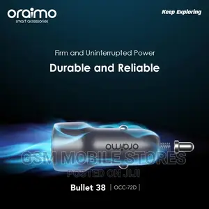 Oraimo Bullet 38 38W Fast Charging Compact Safe Car Charger