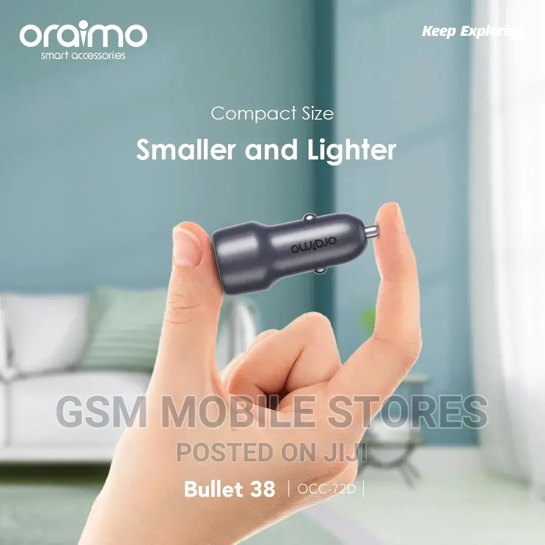 Oraimo Bullet 38 38W Fast Charging Compact Safe Car Charger