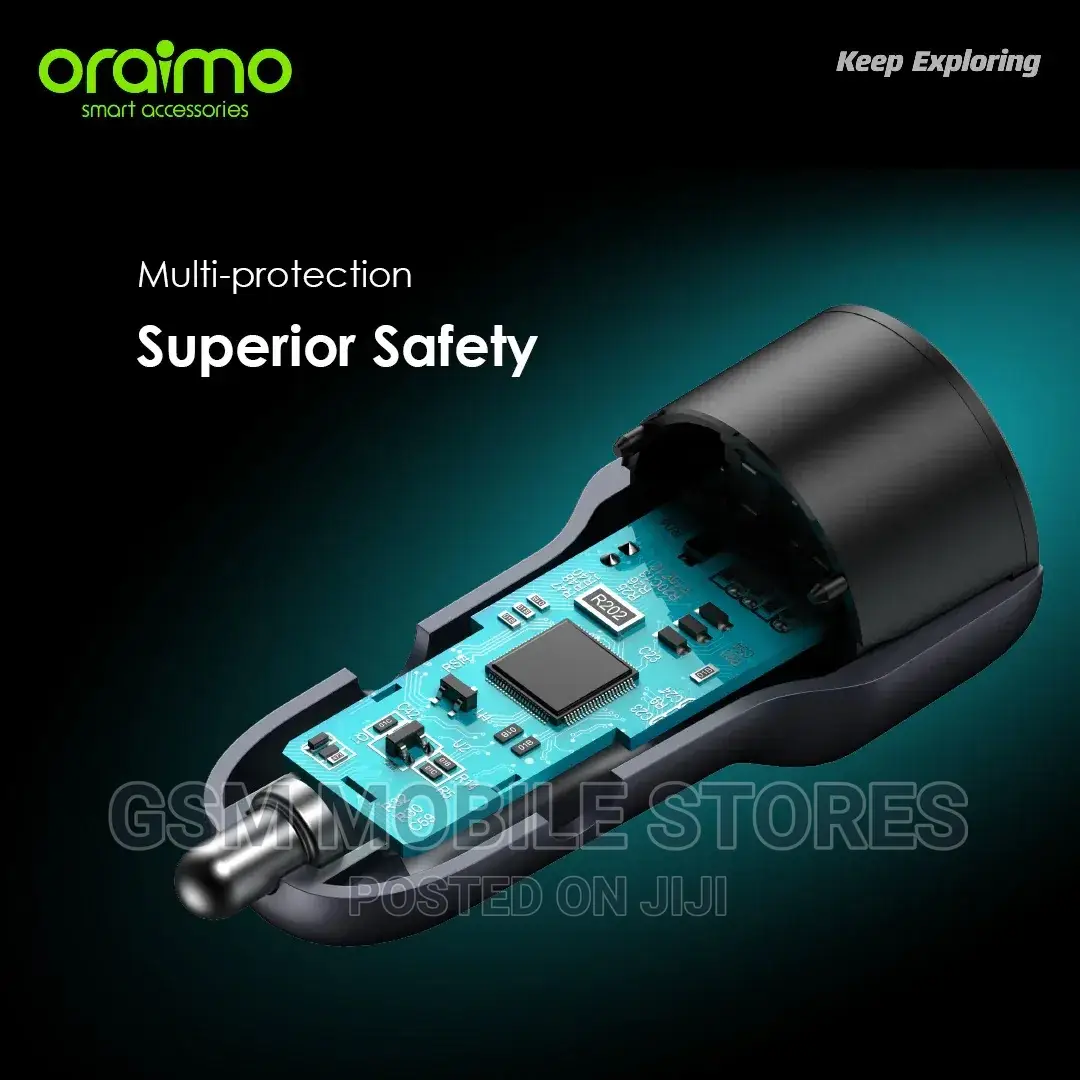 Oraimo Bullet 38 38W Fast Charging Compact Safe Car Charger