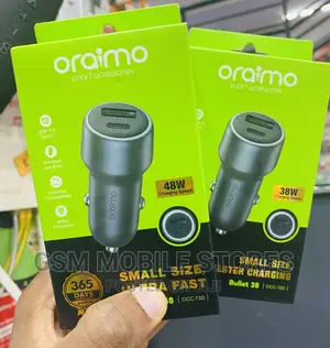 Oraimo Bullet 38 38W Fast Charging Compact Safe Car Charger