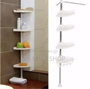 4 Tier Bathroom Corner Shelf -White