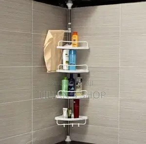 4 Tier Bathroom Corner Shelf -White