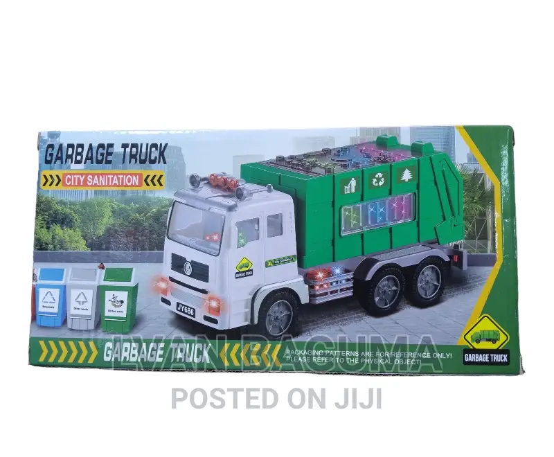 Garbage Truck Toy for Kids - Battery Powered, Lights, Sounds