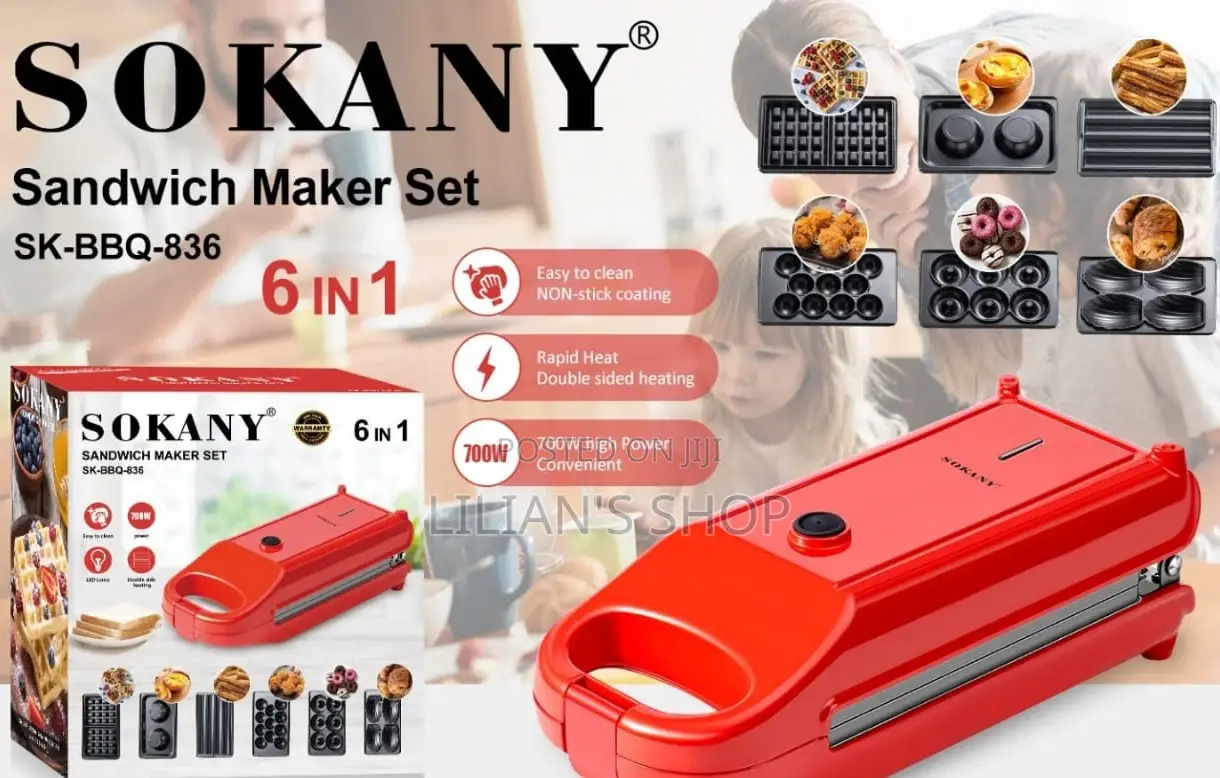 6 In1 Sokany Sandwich Maker Set Sk-Bbq836