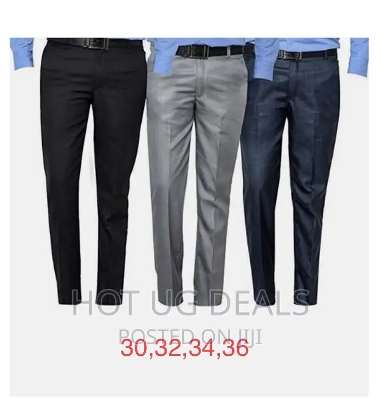 3pack of Men's Formal Trousers - Black,Grey Navy Blue