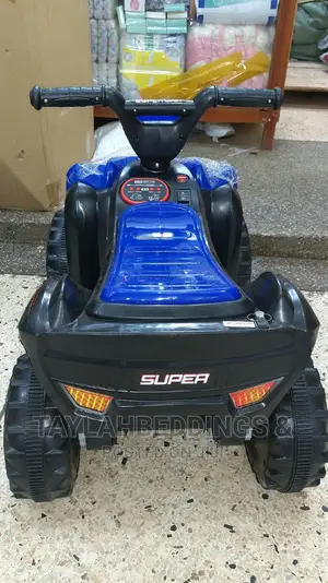 Blue and Black Kids Plastic 
4 Wheel Bike