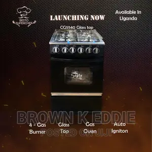 4- Gas Burner
Glass Top Dual Auto Igniton Oven