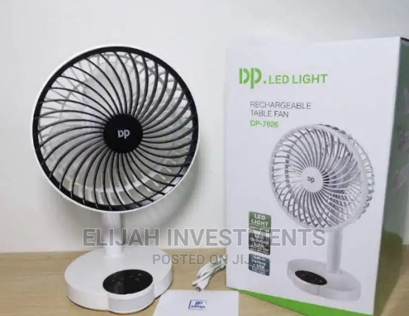 Rechargeable Table Fan With Lights