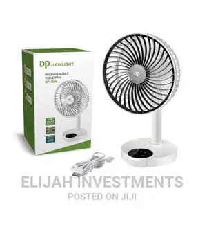 Rechargeable Table Fan With Lights