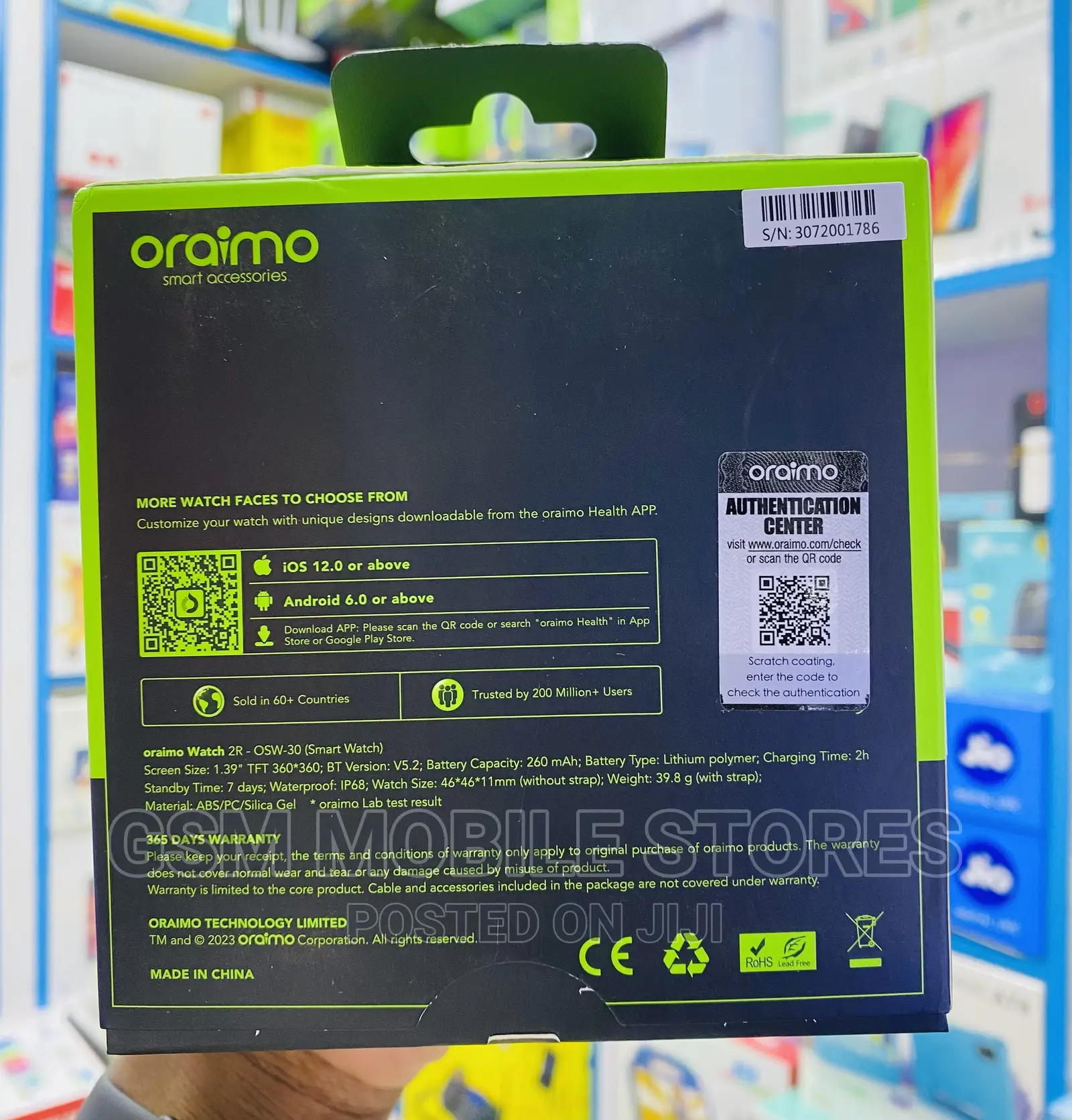 Oraimo Watch 2R HD Bluetooth Calling 1.39‘’Screen Waterproof