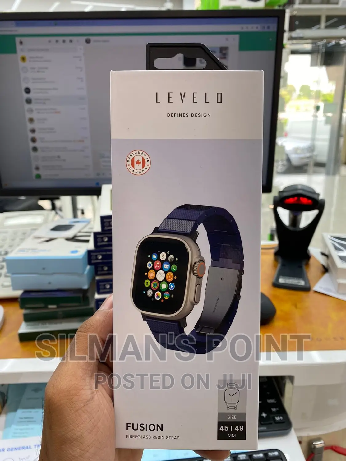 Levelo Fusion Blue Strap for Apple Watch 45 and 49mm