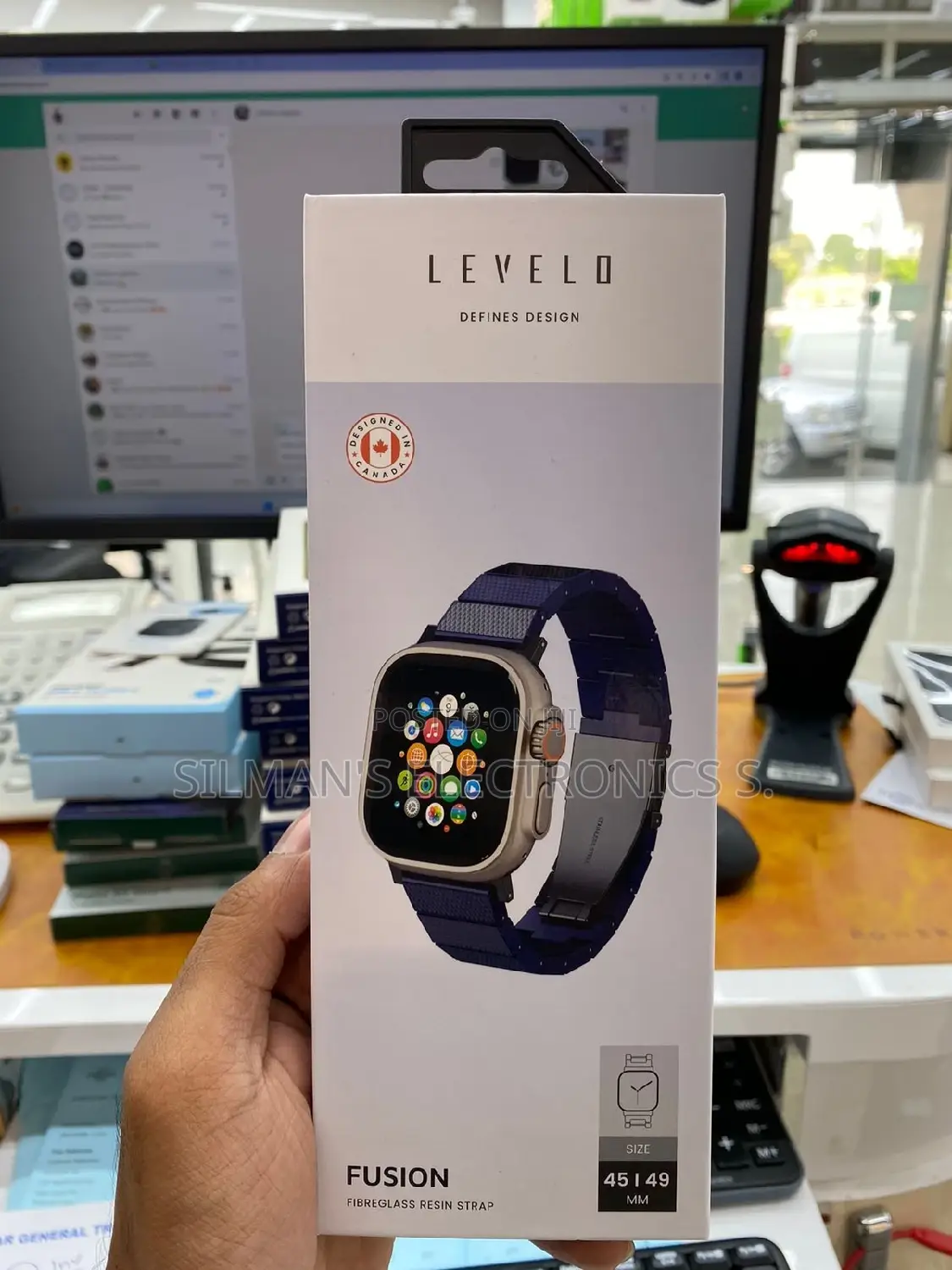 Levelo Fusion Blue Strap for Apple Watch 45 and 49mm