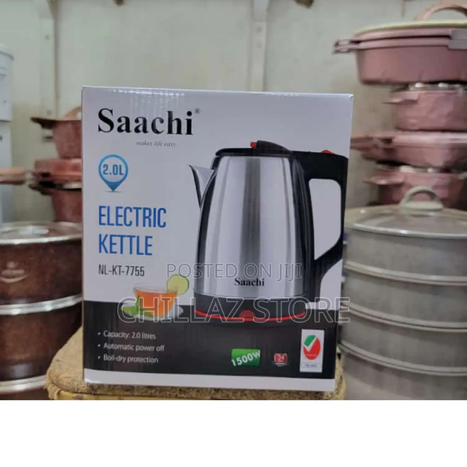 Saachi 2.0litres Stainless Steel Electric Kettle.