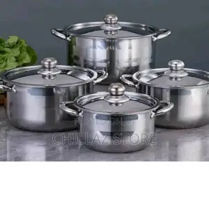 6pcs Stainless Stee Cookware and Serving Dishes.