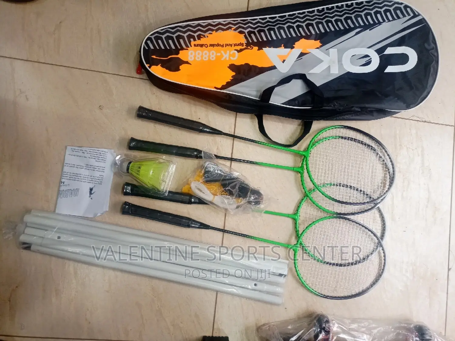 Badminton Racket Coka 4 Players, Net, Shattle, 3pics, Stand