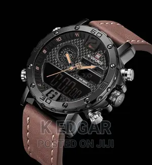 Brown Leather Strap Naviforce Watch