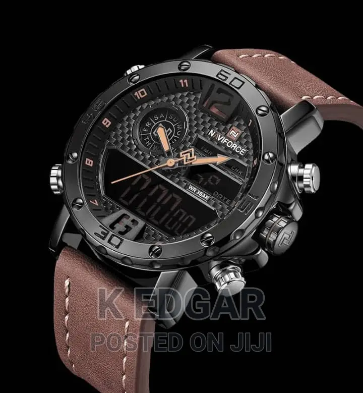 Brown Leather Strap Naviforce Watch