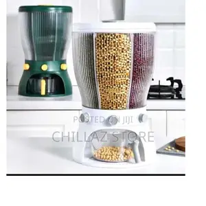 Multifunctional Rotating Cereal Food Storage Container.