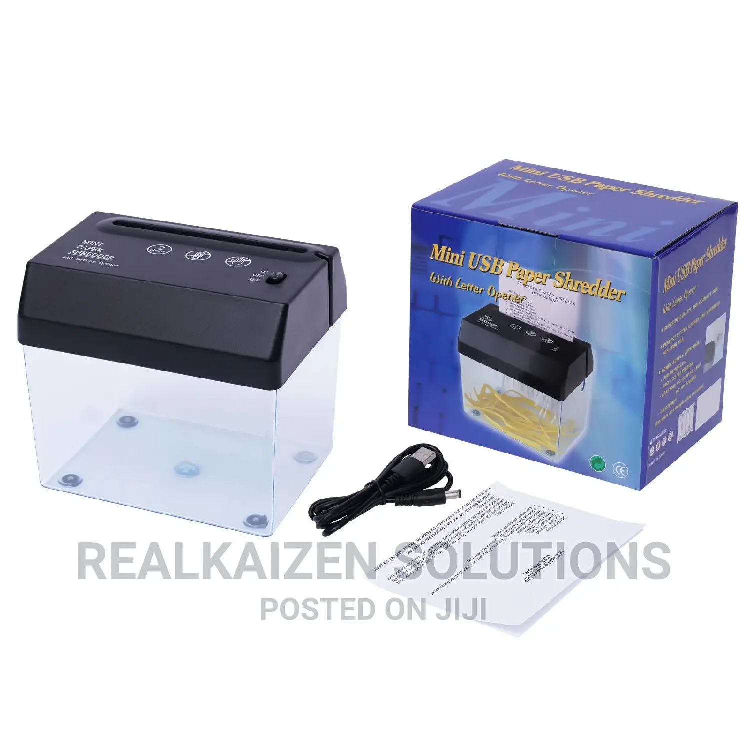 Portable USB Battery Powered Mini Strip Cut Paper Shredder