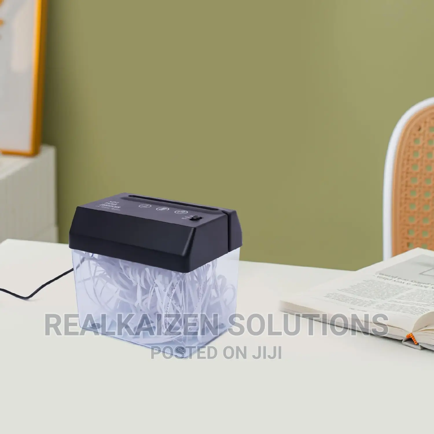 Portable USB Battery Powered Mini Strip Cut Paper Shredder