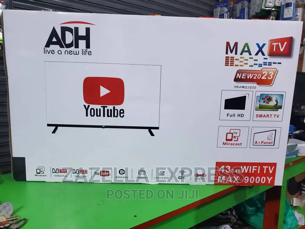 ADH 43” Smart Digital Frameless TV (Youtube Miracast)